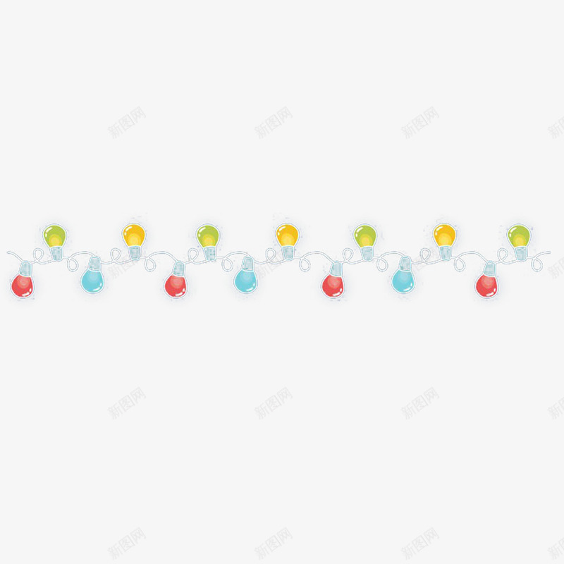 双面手绘彩灯串节日装饰png免抠素材_88icon https://88icon.com 发光 小灯串 彩灯 手绘 节日 装饰