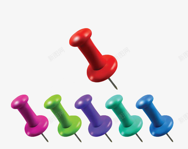 彩色手绘图钉png免抠素材_88icon https://88icon.com 办公文具 固定 图钉 彩色 扁平图钉 矢量手绘 钉子