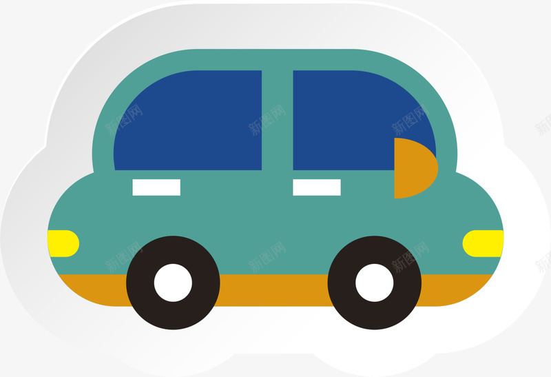 绿色卡通汽车png免抠素材_88icon https://88icon.com 卡通车辆 小车 汽车贴纸 绿色汽车 装饰图案 车辆