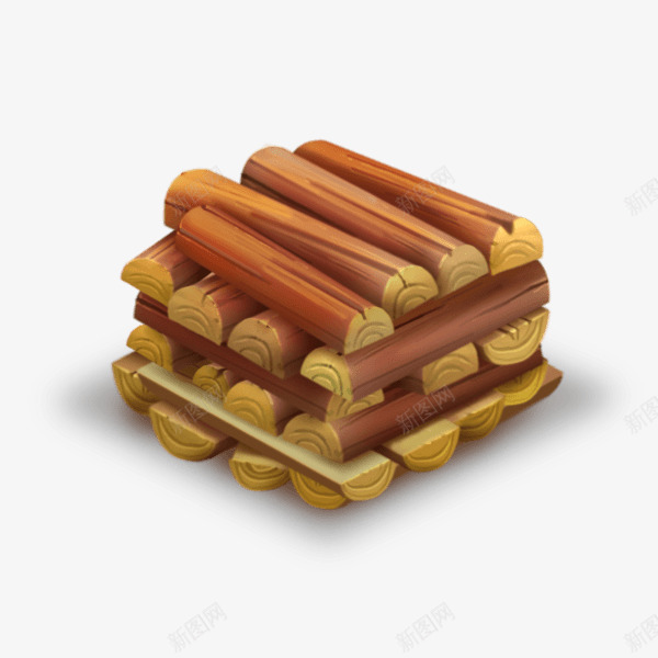 手绘木头堆png免抠素材_88icon https://88icon.com 手绘 木块 木堆 红色