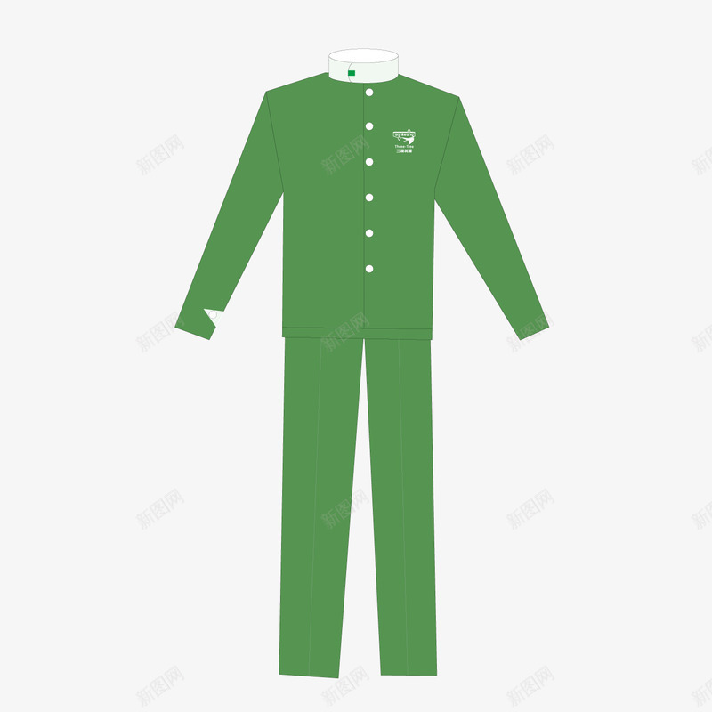 绿色质感服务员服装png免抠素材_88icon https://88icon.com 服务员 服装 绿色 质感