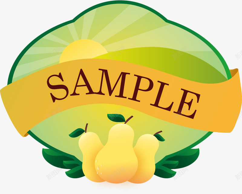 梨子包装贴纸标签矢量图eps免抠素材_88icon https://88icon.com 日出 果实 标签 梨 梨子 水果 贴纸 食品 食物 矢量图
