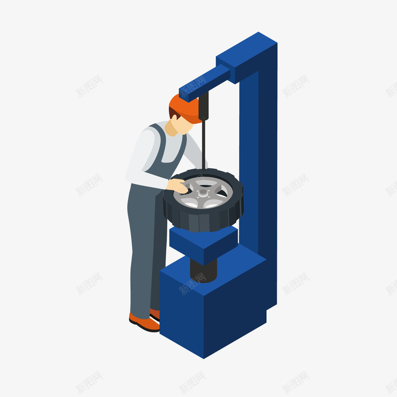 轮胎维修png免抠素材_88icon https://88icon.com 卡通 工人 手绘 服务业 检修 科技 轮胎维修