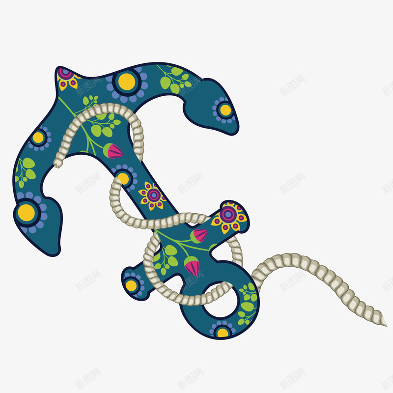 折纸元素绿色的船锚png免抠素材_88icon https://88icon.com 卡通手绘 折纸设计 绿色 船 船锚 装饰图案