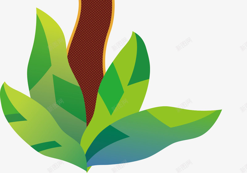 卡通香蕉树png免抠素材_88icon https://88icon.com 卡通 树叶 植物 香蕉