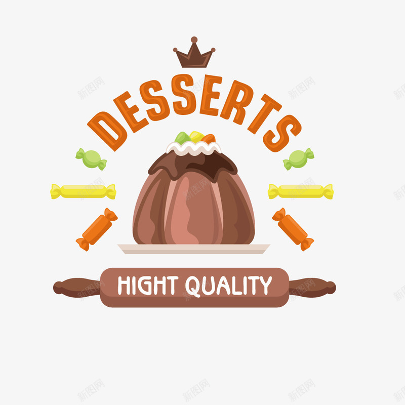 可爱布丁标签png免抠素材_88icon https://88icon.com 布丁 标签 茶饮 贴纸 餐饮