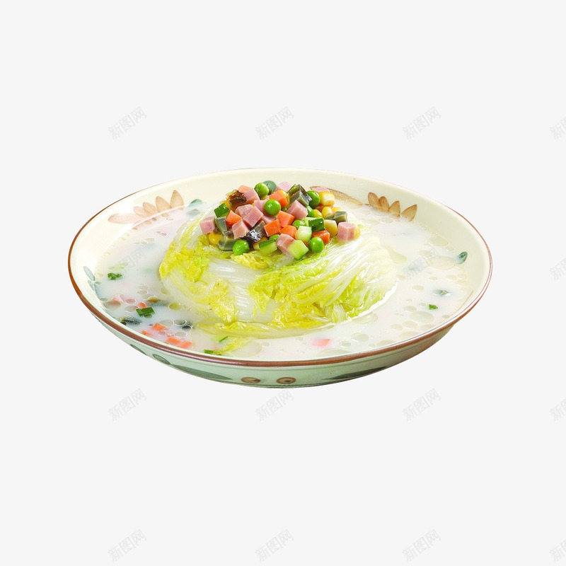 火腿青豆上汤娃娃菜png免抠素材_88icon https://88icon.com 上汤娃娃菜 中华美食 家常菜 火腿青豆 特色菜 菜肴