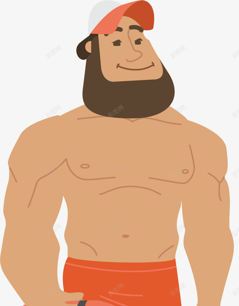 戴帽子的健身男子矢量图ai免抠素材_88icon https://88icon.com 体育 健康 健身 活动 运动 运动服 锻炼 矢量图