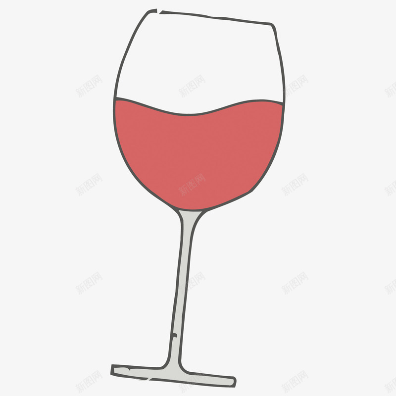 手绘红酒杯情人节png免抠素材_88icon https://88icon.com 情人 矢量素材 素材 酒杯
