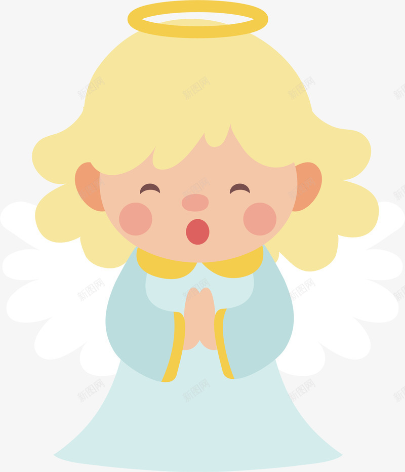 双手合十的天使矢量图ai免抠素材_88icon https://88icon.com 双手合十 圣诞天使 天使 矢量png 祈祷 祈祷天使 矢量图