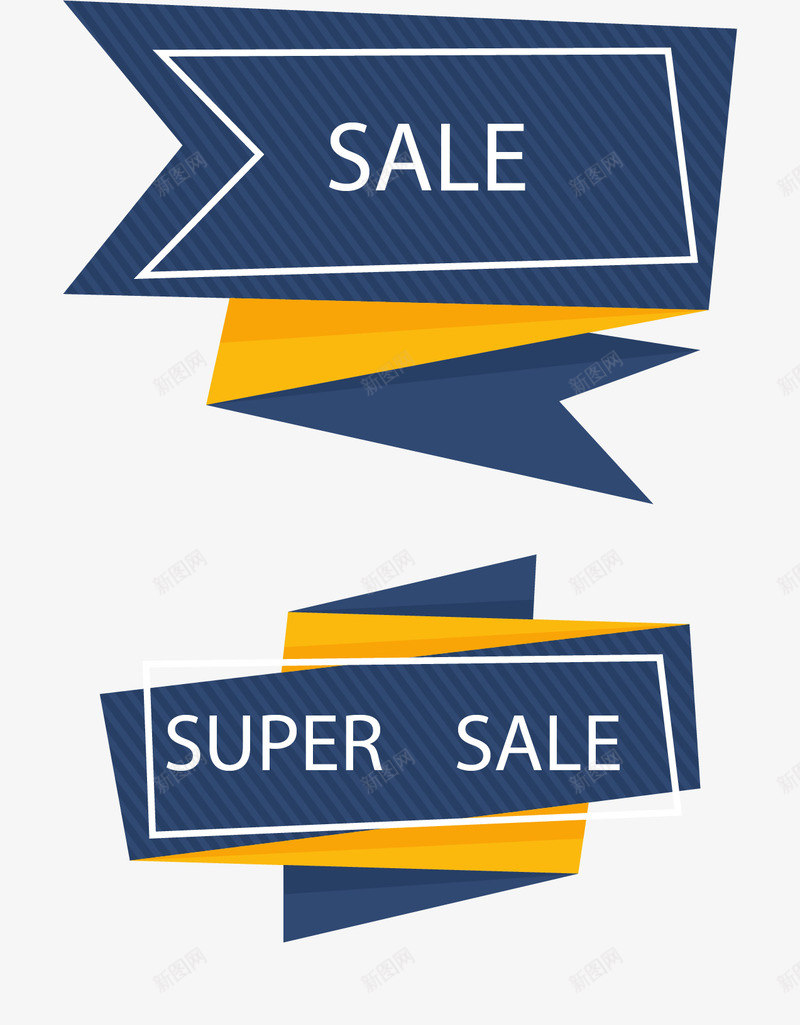 手绘折纸标签矢量图ai免抠素材_88icon https://88icon.com 促销标签 手绘 折纸标签 蓝色 蓝色促销标签 装饰 矢量图