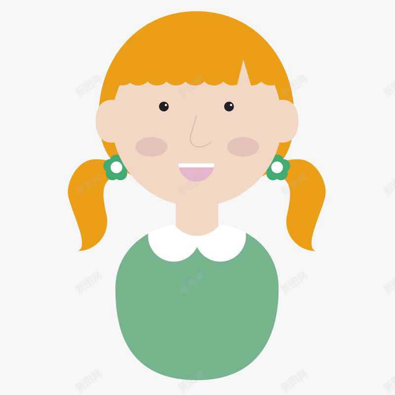 金发不倒翁娃娃透明图矢量图ai免抠素材_88icon https://88icon.com 卡通图 双马尾 手绘女孩 黄发 矢量图