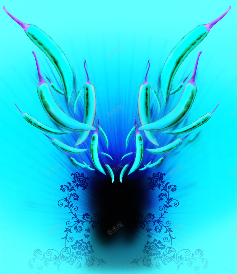 蓝色渐变花边限时标签装饰png免抠素材_88icon https://88icon.com 标签 渐变 花边 蓝色 装饰 限时