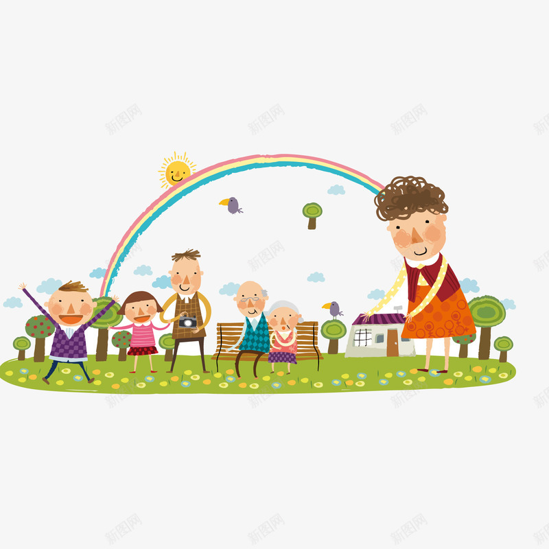 卡通手绘儿童节插画矢量图ai免抠素材_88icon https://88icon.com 儿童节 卡通 国际家庭日 手绘 插画设计 矢量图