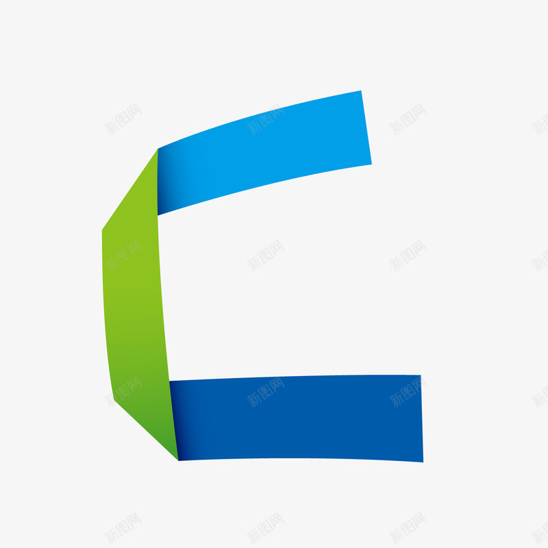 彩色折纸字母Cpng免抠素材_88icon https://88icon.com 创意字体 字母 折纸字母