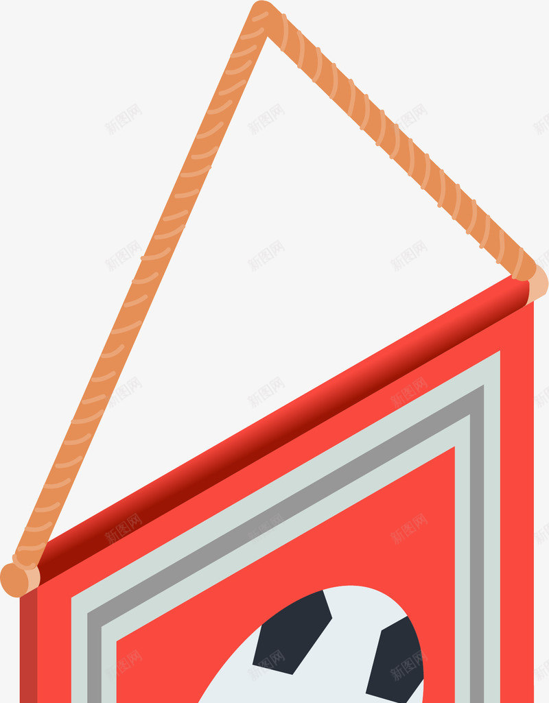 红色卡通旗帜png免抠素材_88icon https://88icon.com 矢量图案 红色 足球比赛 运动场 锦旗 锻炼