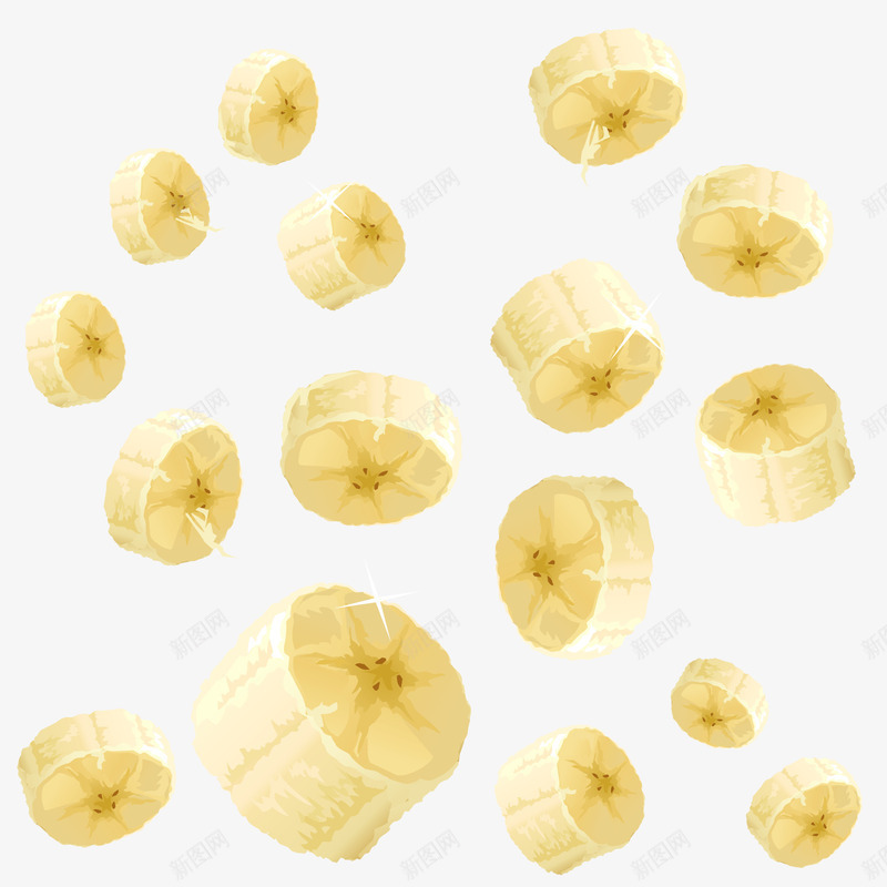 香蕉矢量图eps免抠素材_88icon https://88icon.com PNG免抠图 PNG免抠图下载 切断 水果 背景 食物 黄色 矢量图