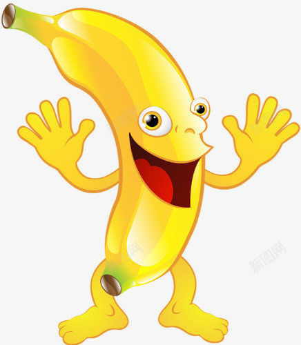 举着双手的卡通形象香蕉png免抠素材_88icon https://88icon.com 卡通 双手 形象 香蕉