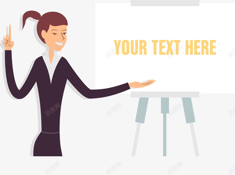 女白领白板年终汇报矢量图ai免抠素材_88icon https://88icon.com 商务汇报 女性白领 年终报告 白板 矢量素材 矢量图