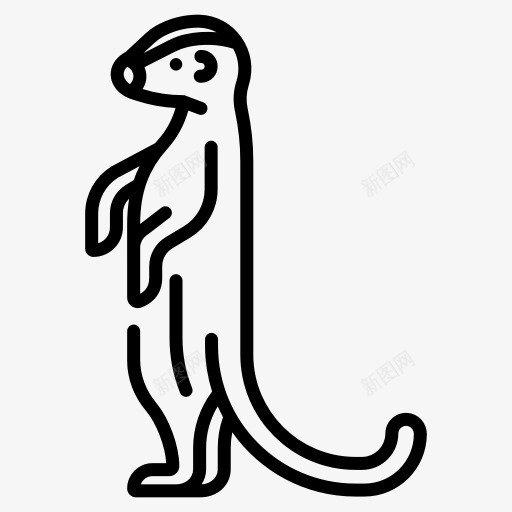 线稿站立猫鼬png免抠素材_88icon https://88icon.com 剪影 猫鼬 站立 线稿