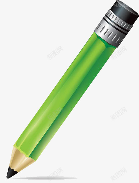 绿色铅笔插画png免抠素材_88icon https://88icon.com 卡通铅笔 文具 橡皮擦 笔 绿色 铅笔