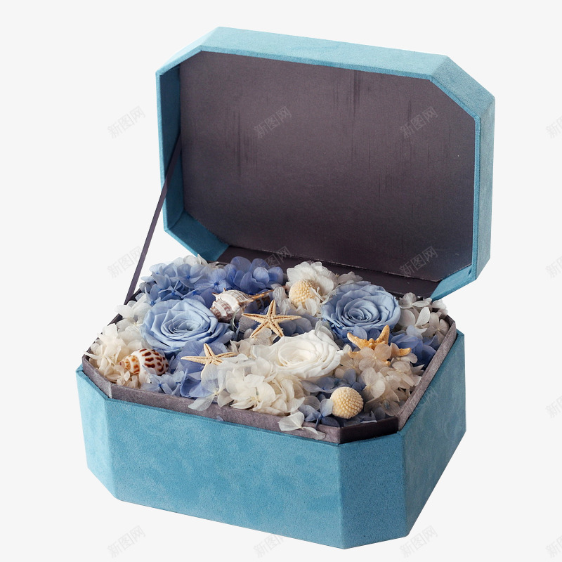 玫瑰花小礼盒png免抠素材_88icon https://88icon.com 海星 海螺 玫瑰花 白色玫瑰花 礼物盒 礼盒 花 蓝色玫瑰