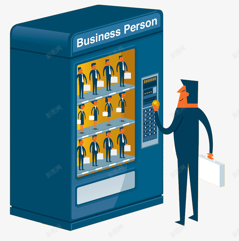 商业创意插画png免抠素材_88icon https://88icon.com 创意 售货机 商业 排忧解难 插画 灵感