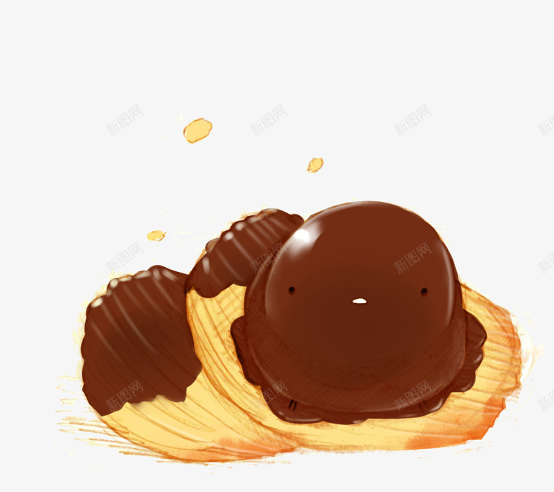巧克力馅小鸡png免抠素材_88icon https://88icon.com 卡通 可爱 小鸡崽 手绘 甜点 萌 蛋糕 面包 食品 食品海报插画 食物