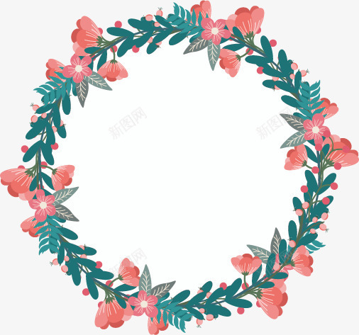 圆形花文字框png免抠素材_88icon https://88icon.com 卡通 文本框 花卉