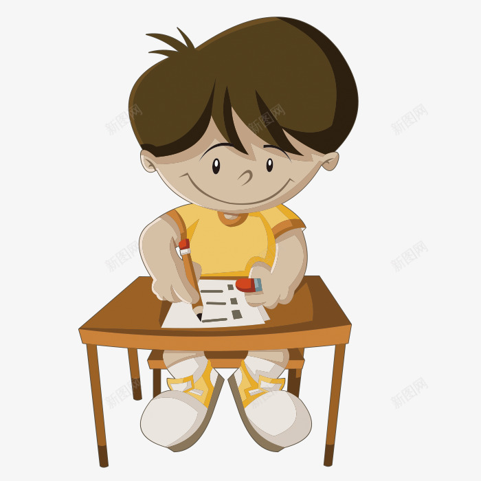 写作业的男孩png免抠素材_88icon https://88icon.com png图形 png装饰 作业 桌子 男孩 装饰