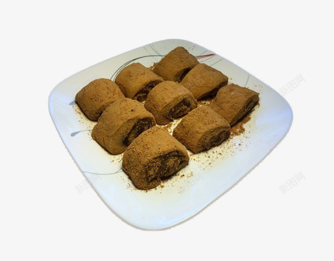 盘子中的驴打滚片png免抠素材_88icon https://88icon.com 入口绵软别具风味 天津小吃驴打滚 小甜点图片 美味的驴打滚