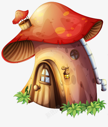 童话故事里的屋子png免抠素材_88icon https://88icon.com 绿色 蘑菇 造型