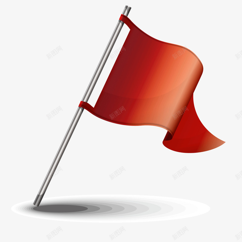 红色旗帜矢量图ai免抠素材_88icon https://88icon.com 旗帜 素材 红色 飘扬 矢量图