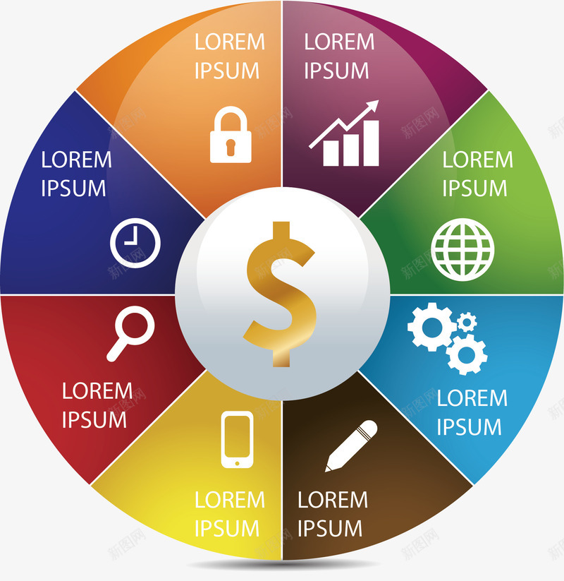 金融彩色圆盘分类标签png免抠素材_88icon https://88icon.com 分类标签 商务 彩色圆盘 矢量素材 金融