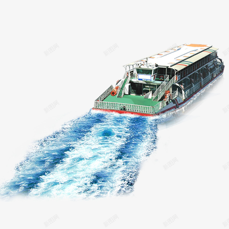行驶客船png免抠素材_88icon https://88icon.com 客船 航海 航线 船只
