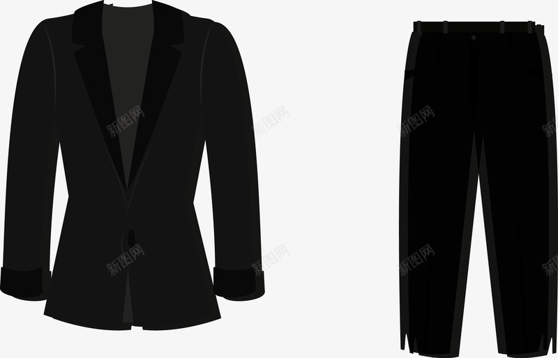 男士西装矢量图ai免抠素材_88icon https://88icon.com 服装 男士 衣服 西装 矢量图