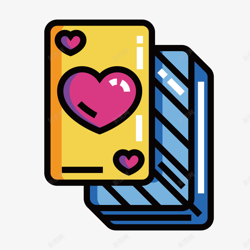 彩色手绘圆角心形扑克矢量图ai免抠素材_88icon https://88icon.com 光泽 反光 圆角 彩色 扁平化 手绘 斜纹 矢量图