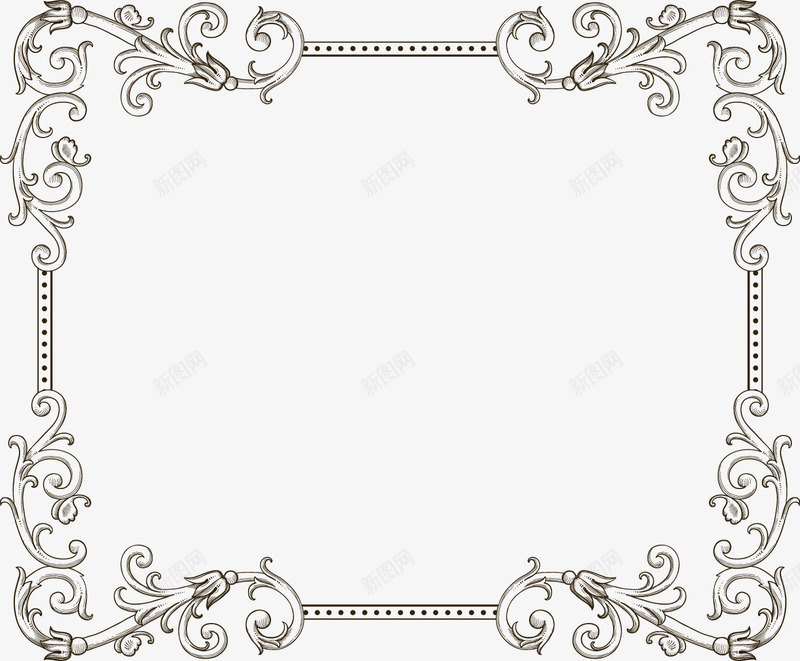 花纹方形经典古框png免抠素材_88icon https://88icon.com 古框 古框素材 方形 矢量古框 经典古框 花纹 边框