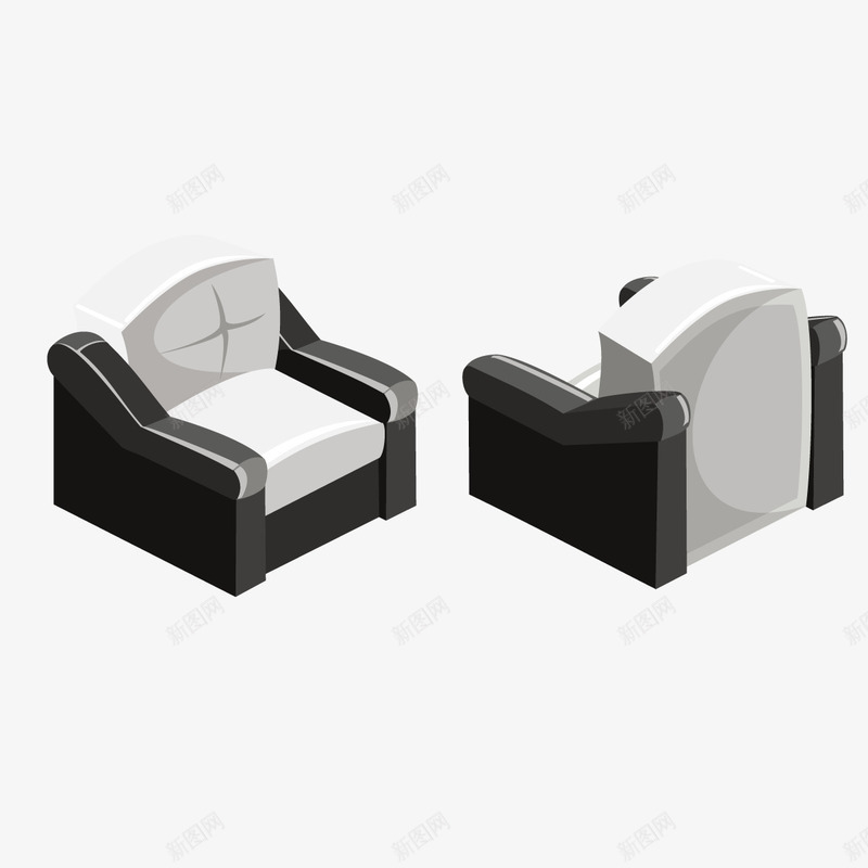 白色沙发png免抠素材_88icon https://88icon.com 单人 单人皮沙发 沙发后背 皮质