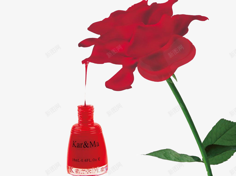 指甲油与玫瑰花png免抠素材_88icon https://88icon.com 化妆品 指甲油 指甲油与玫瑰花 指甲油海报素材 玫瑰红 玫瑰花 美甲