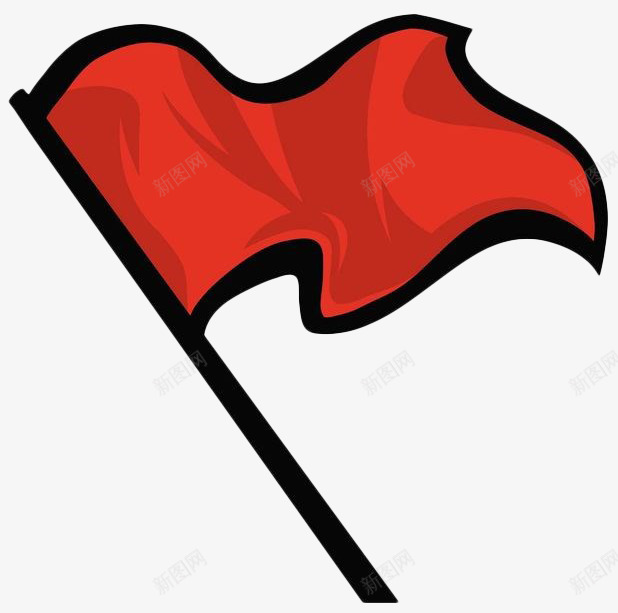 红色手绘旗帜png免抠素材_88icon https://88icon.com 卡通 手绘 手绘旗帜 旗帜 竖旗 红色 线条