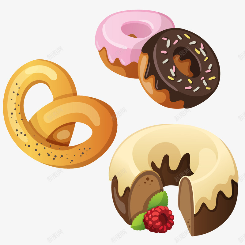 卡通美食餐饮美味甜甜圈png免抠素材_88icon https://88icon.com 下午茶 卡通甜品 甜点 甜甜圈 美味 美味佳肴 美食 餐饮