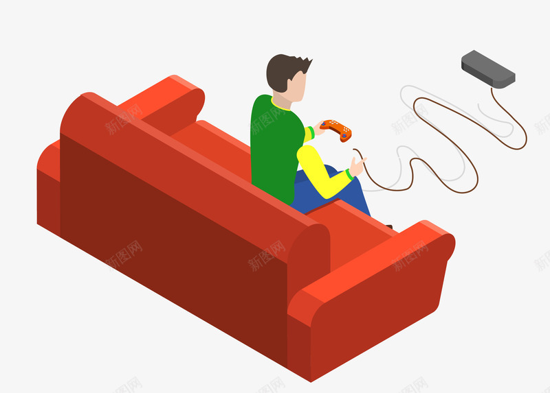 玩游戏的宅男png免抠素材_88icon https://88icon.com 宅男 宅男宅 御宅族 沙发 玩游戏 舒适
