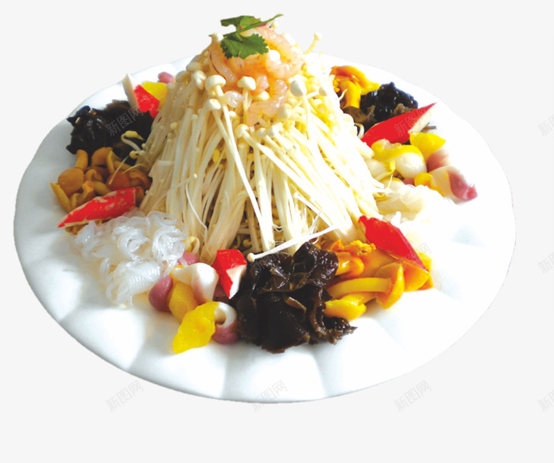 葱油什锦png免抠素材_88icon https://88icon.com 美食 菌类 蔬菜 蘑菇 辣椒 金针菇 餐饮