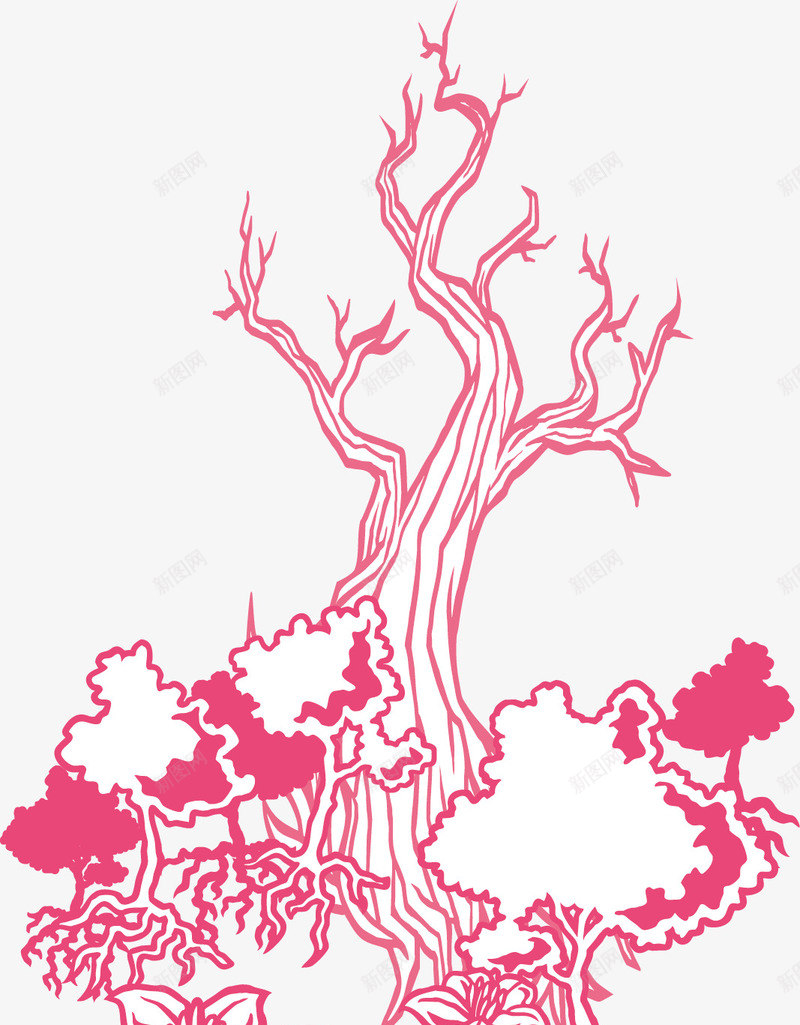 手绘线描树林装饰图案矢量图ai免抠素材_88icon https://88icon.com 手绘 手绘线描树林装饰图案 树林 线描 装饰图案 矢量图