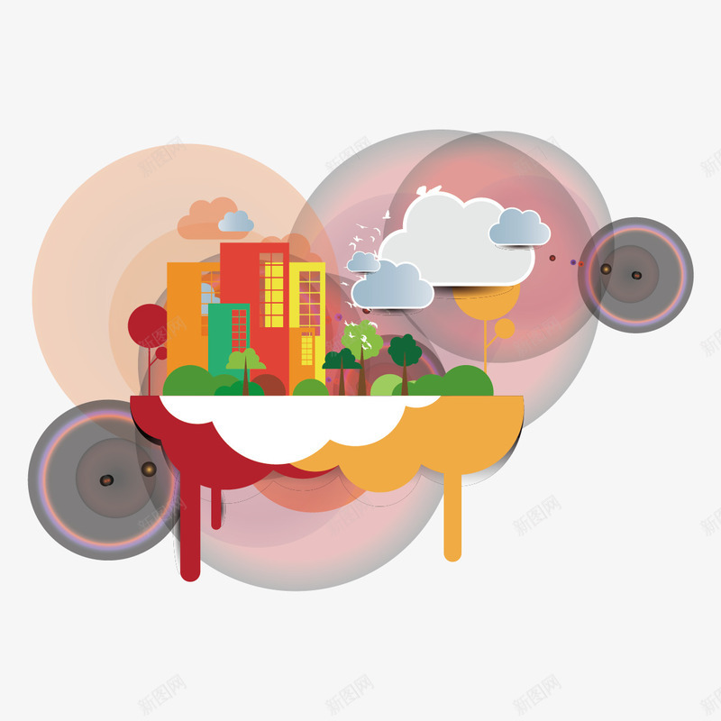创意地产矢量图ai免抠素材_88icon https://88icon.com 地产 建筑 楼 矢量图