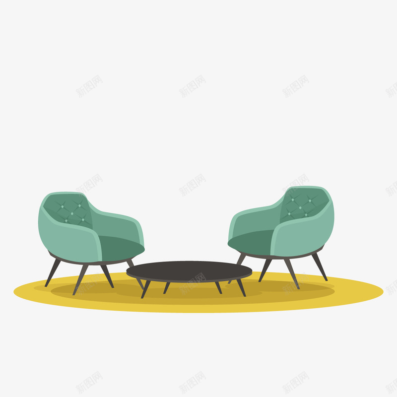 时尚座椅png免抠素材_88icon https://88icon.com 地毯 宜家 沙发 蓝色