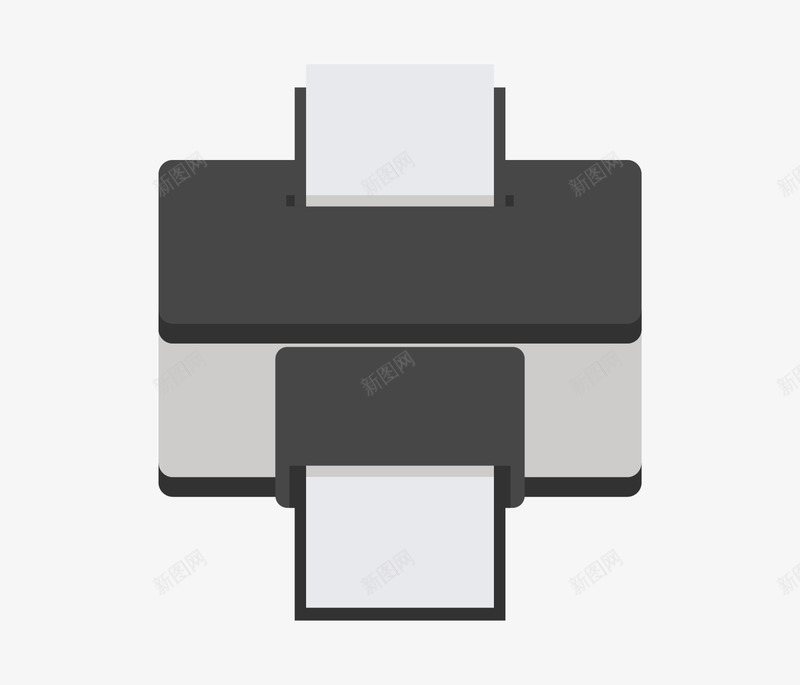手绘扁平化打印机复印机png免抠素材_88icon https://88icon.com 办公用品 打印复印 数码产品 电子产品 黑白打印机