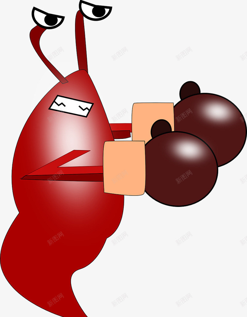红色龙虾拳击手png免抠素材_88icon https://88icon.com 卡通 拳击手 红色 龙虾