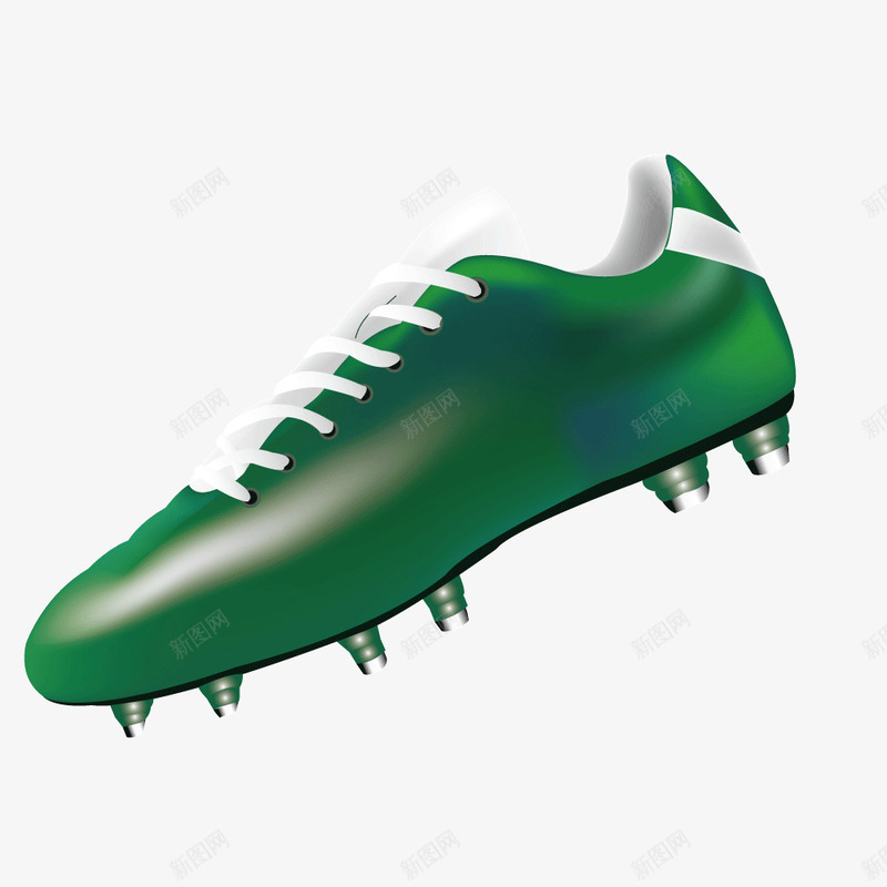 绿色专业足球鞋矢量图ai免抠素材_88icon https://88icon.com 矢量球鞋 足球鞋 踢足球 运动 运动鞋 矢量图